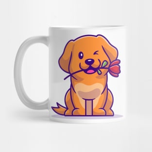 Cute Dog With Rose Mug